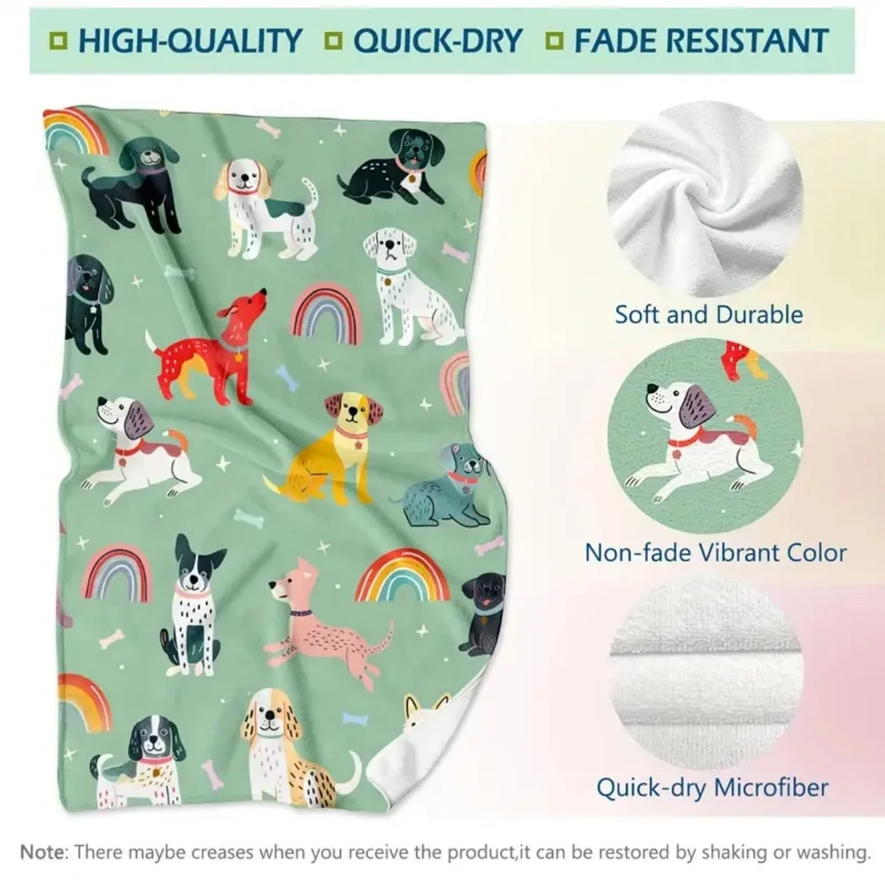 One Playful Puppy Dog Microfiber Drying Towel